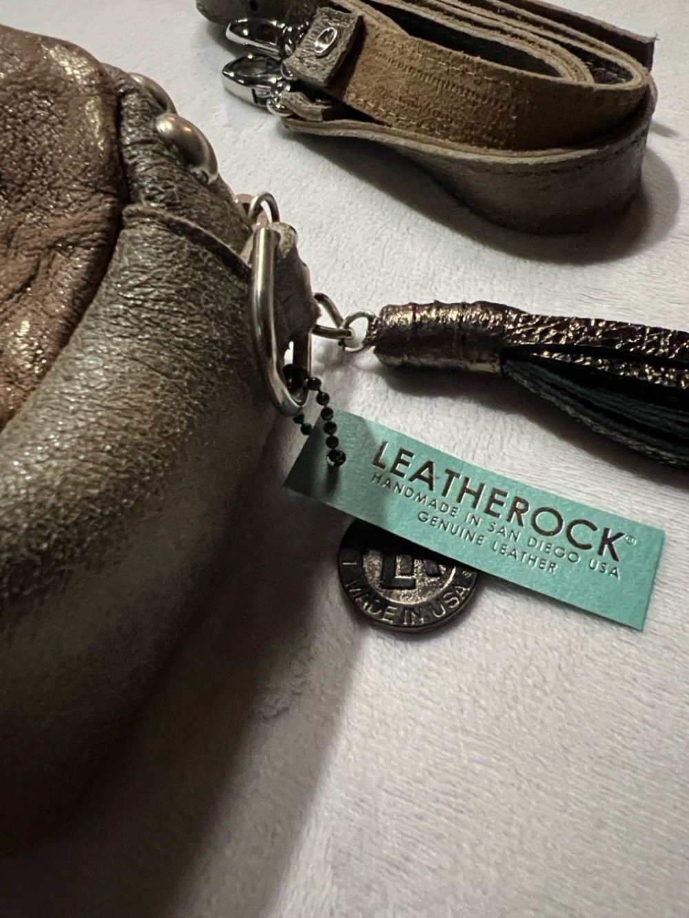 Leatherock Distressed Brown Hobo Crossbody Bag rustic luxe festival ready - Picture 3 of 10